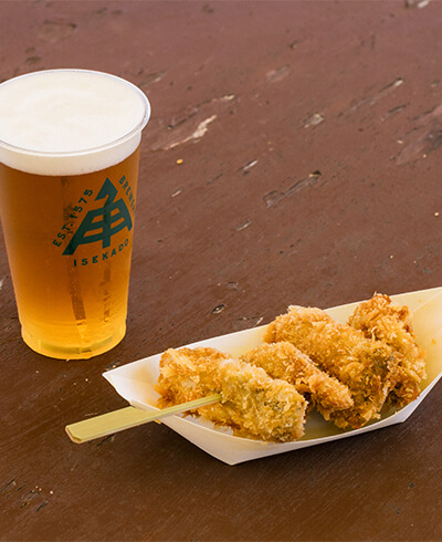 角屋ビール・カキフライ